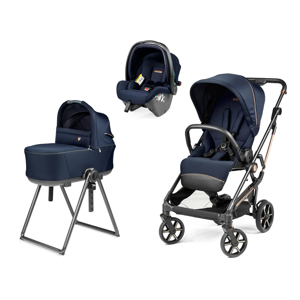 Peg Perego 3 in 1 Vivace + Culla Flex + Primo Viaggio SLK BLUE SHINE