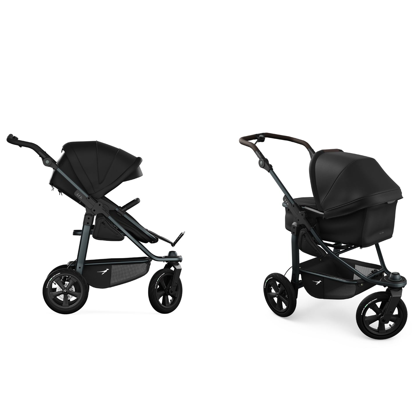 TFK Mono 3 - 2-in-1 with pneumatic tyres Black