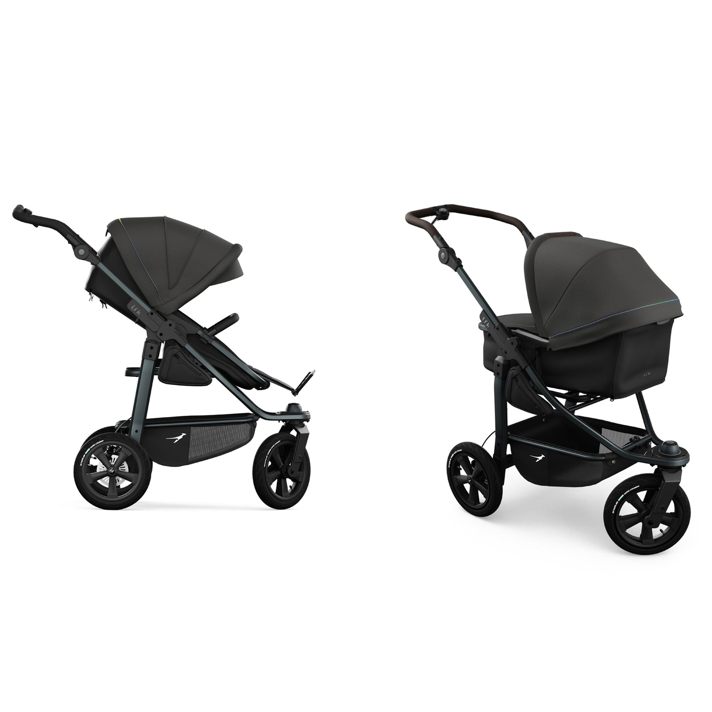 TFK Mono 3 - 2-in-1 with pneumatic tyres Anthracite with red details