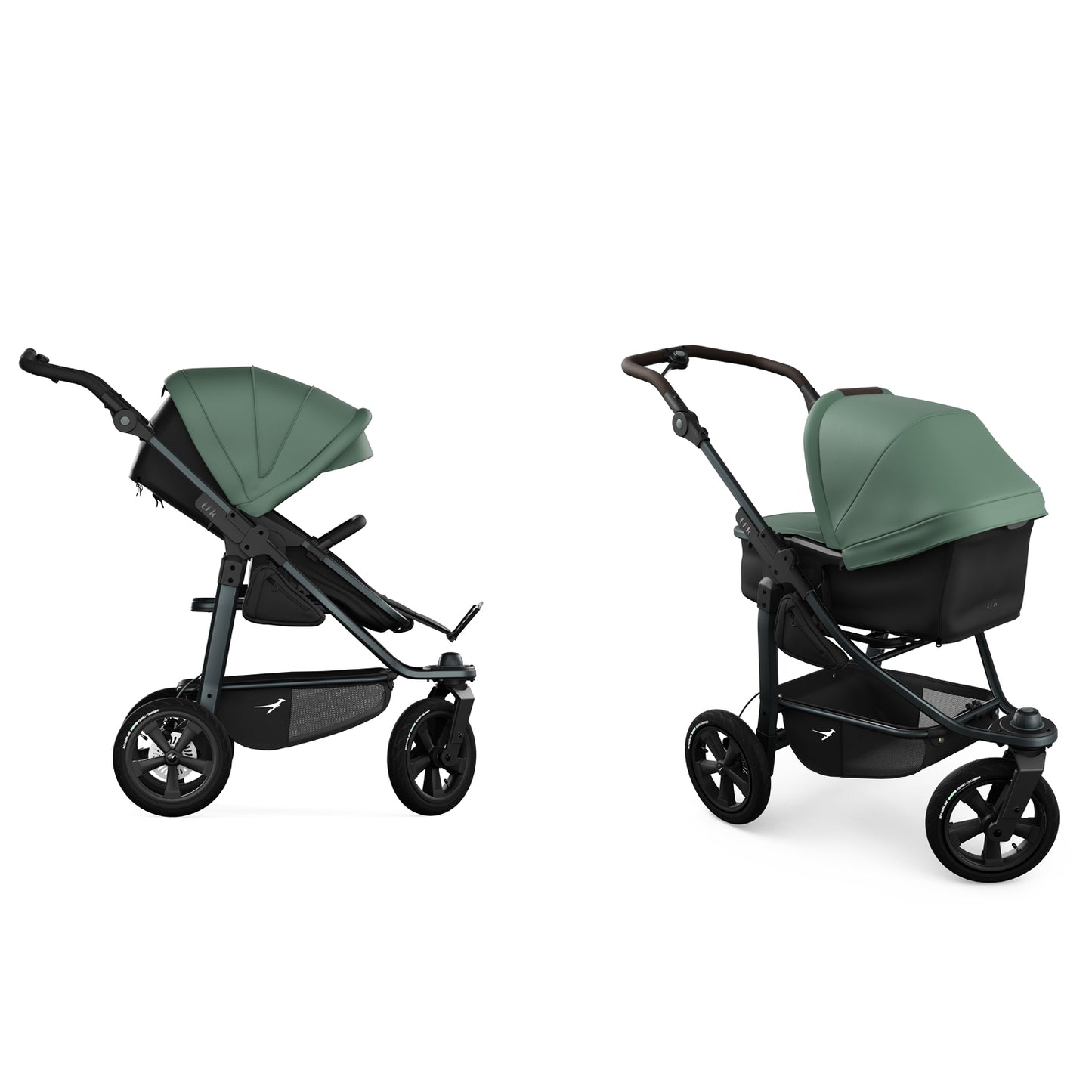 TFK Mono 3 - 2-in-1 with pneumatic tyres Olive