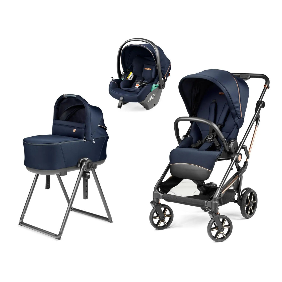 Peg Perego 3 in 1 Vivace + Culla Flex + Primo Viaggio Lounge BLUE SHINE