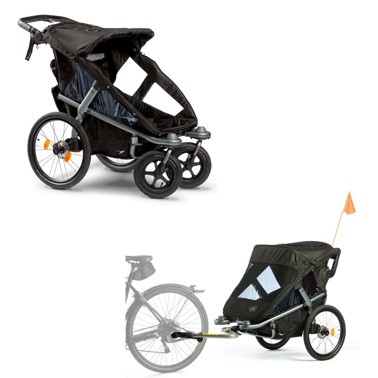 TFK Velo - Stroller and bike trailer Black
