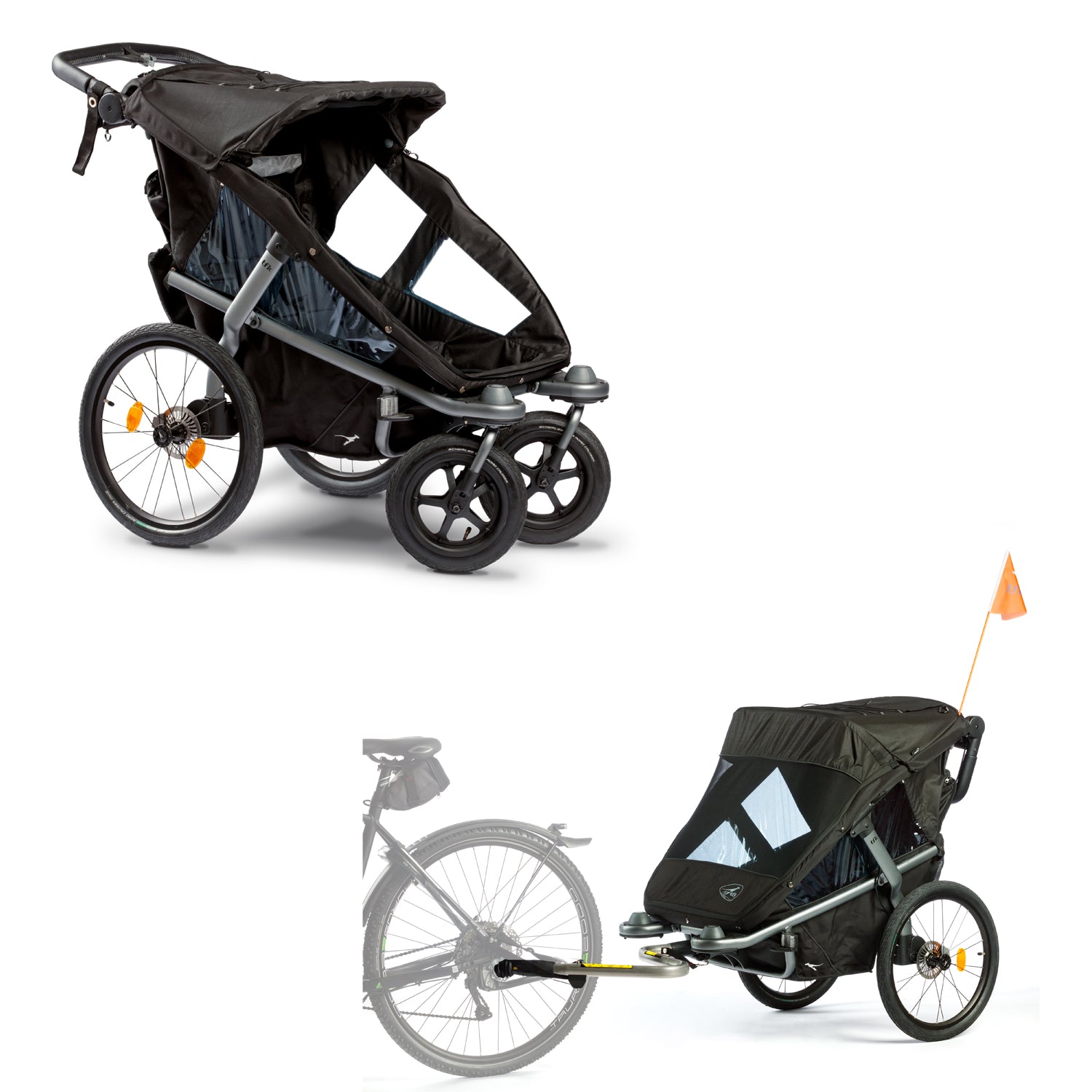 TFK Velo - Stroller and bike trailer Black