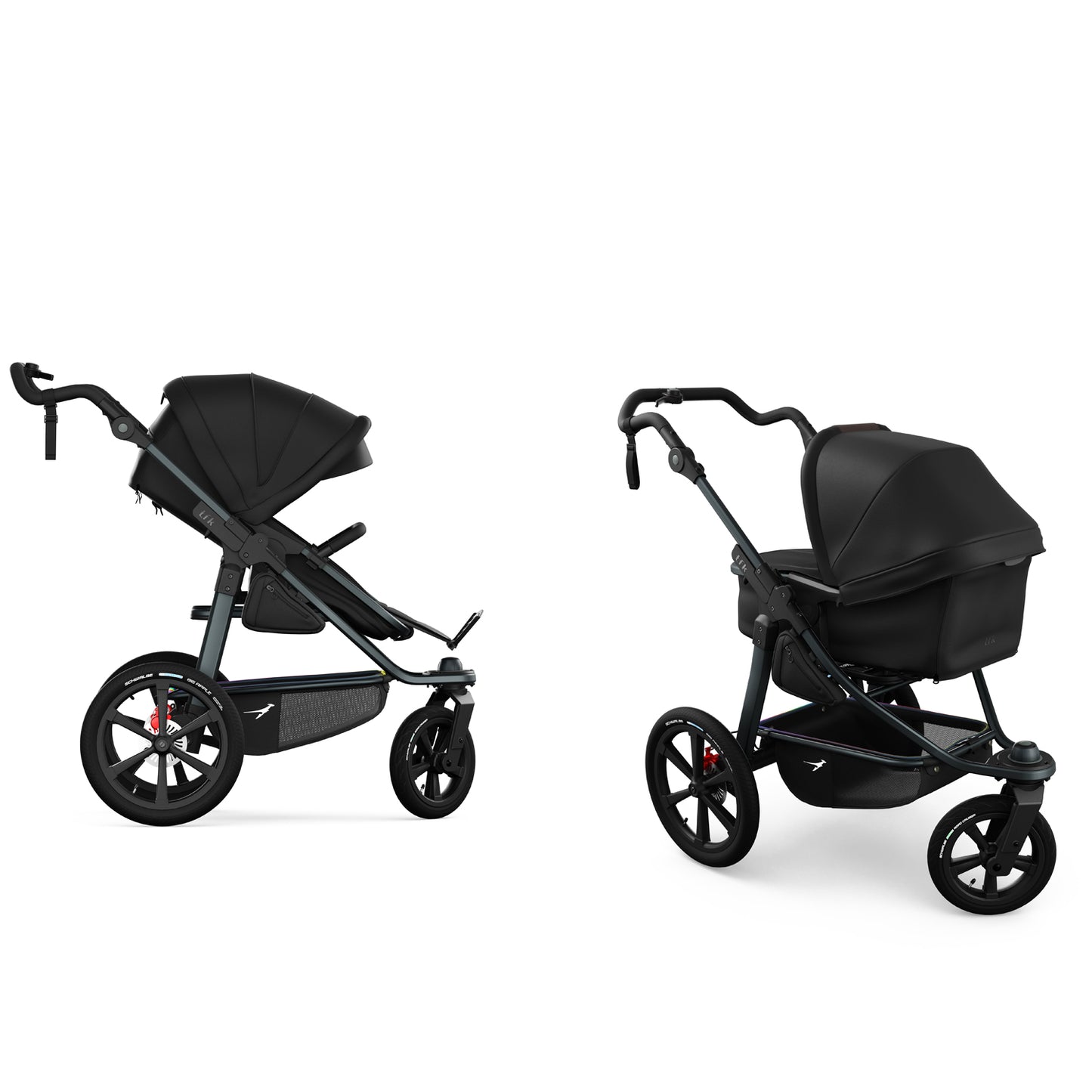 TFK Pro - 2-in-1 with pneumatic tyres Black