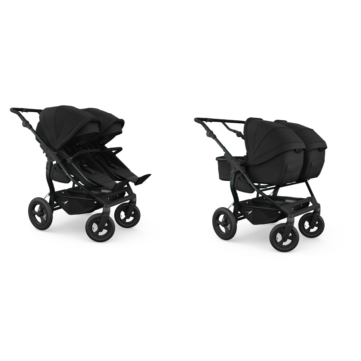 TFK Duo double stroller with pneumatic tyres Black