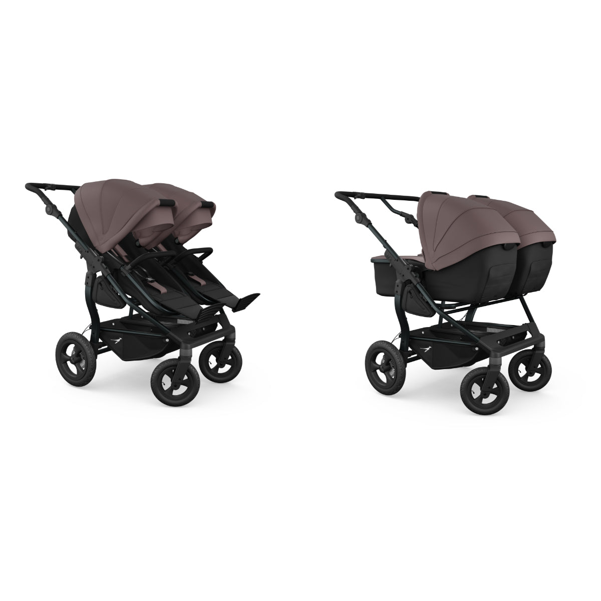 TFK Duo double stroller with pneumatic tyres Brown