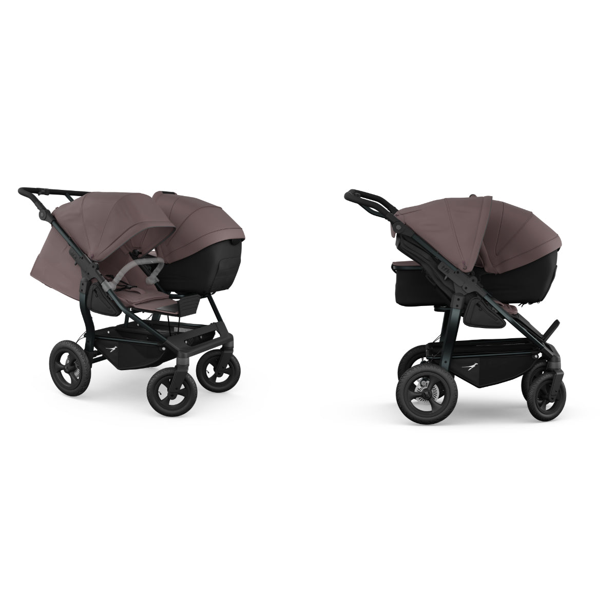 TFK Duo double stroller with pneumatic tyres Brown