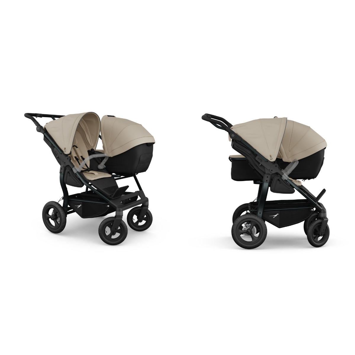 TFK Duo double stroller with pneumatic tyres Sand
